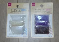 DAISO シードビーズ ホワイト系 パープル系 2点セットのサムネイル