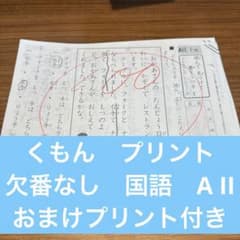 公文　くもんプリント 国語　AⅡ 欠番なし おまけプリント付のサムネイル