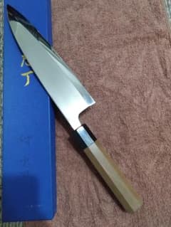 希少　玄海正国　出刃包丁　8.5寸　霞　白鋼　全鏡面 IMG_1811.JPG 調理器具