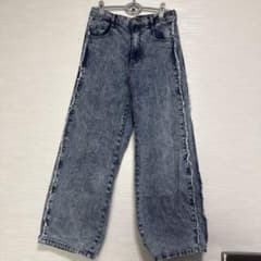 ケミカルウォッシュ デニムパンツ サイドフリンジのサムネイル