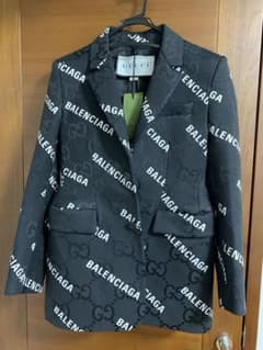 超希少　グッチ　バレンシアガ  コラボ　ジャケット　黒　50 ハッカー 超希少 グッチ バレンシアガ コラボ ジャケット 黒 50 ハッカー | Mercari