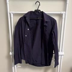 AZUL by moussy ネイビー赤ストライプシャツ Mのサムネイル