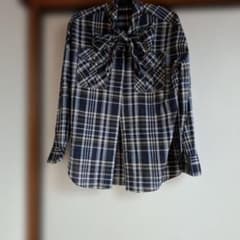 BRUNELLO CUCINELLI チェック柄 長袖ブラウス ボウタイ付 Mのサムネイル
