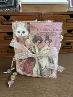 ②ヴィクトリアン朝 ヴィンテージ なジャンクジャーナル 雑記帳 おすそ分け ねこのサムネイル