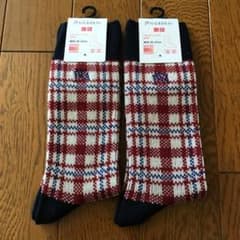 新品2足セット 21AWユニクロ&JWアンダーソン ヒートテックチェックソックスのサムネイル