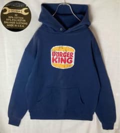 希少古着USA製バーガーキングビッグプリントネイビースウェットパーカーゆったり m18256557396_1.jpg?1767088214