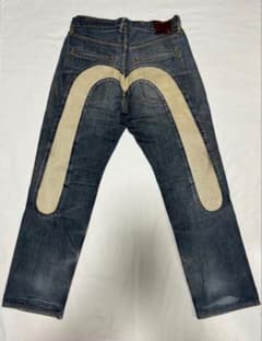 EVISU 2001 34×35 型押しパイソン大黒 白大黒 ビックカモメ 蛇柄