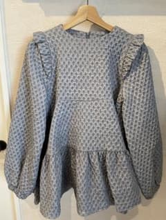 Fit moreフリルブラウス ブルーグレー 長袖のサムネイル