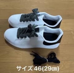 新品　ホワイト ブラック ローカット スニーカー 29cm ノーブランドのサムネイル