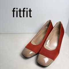 [신품, 미사용] fitfit 오렌지 펌프스 에나멜 23cm