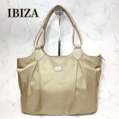 極美品 IBIZA イビサ ナイロン トートバッグ リザード型押し ベージュ 極美品 IBIZA イビサ ナイロン トートバッグ リザード型押し ベージュ