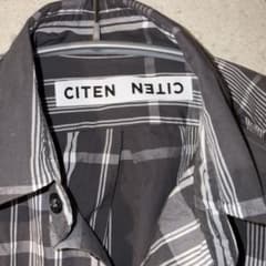 CITEN ワイドシルエット　チェック柄 長袖シャツ グレー M シテン