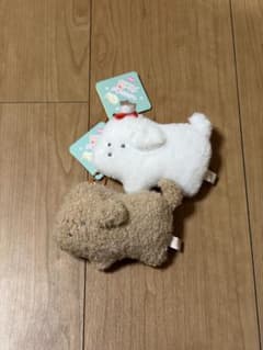 つぶらな瞳の犬と猫 ぬいぐるみマスコットキーチェーンのサムネイル