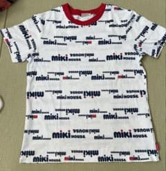 MIKI HOUSE ロゴ総柄 Tシャツ ホワイト レッド　150cmのサムネイル