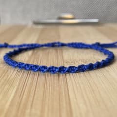 青 ブルー ハンドメイドミサンガ ブレスレット アンクレット 推し活