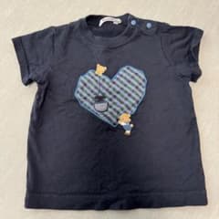 familiar ネイビー ハート型Tシャツ 80サイズのサムネイル