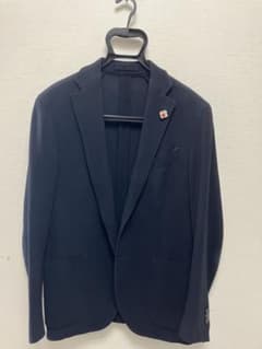 LARDINI ラルディーニ 定番ジャケット 48 濃紺 ブートニエール付のサムネイル