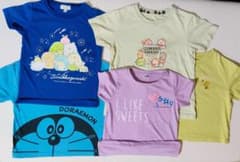 キッズ半袖Tシャツ 110cm ５枚セット ドラえもん すみっコぐらしスヌーピーのサムネイル