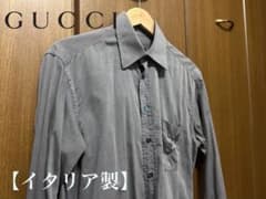 【イタリア製】GUCCI グッチ シャツ メンズ グレー Lのサムネイル
