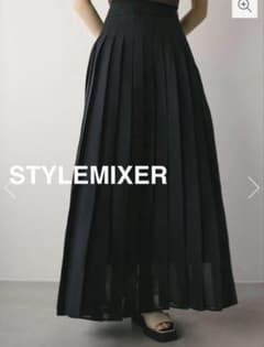 ブラック プリーツ ロングスカートのサムネイル