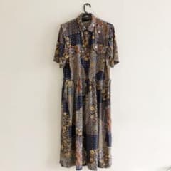 花柄 レトロ 古着 ワンピース 総柄のサムネイル