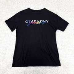 XL✨人気 GIVENCHY レインボー シグネチャー ロゴ Tシャツ 虹色刺繍