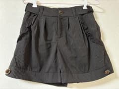 ストライプ柄 ショートパンツ レース装飾 ブラウン系axes femmeのサムネイル