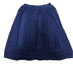 ISSEY MIYAKE me フレアスカート ドット柄 ブルー - メルカリ