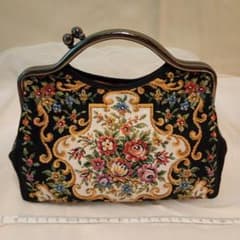 Gobelin tapestry floral pattern coin purse handbag