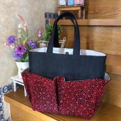 ともまりなん様専用　ハンドメイド　デニムと印伝調のトートバッグのサムネイル