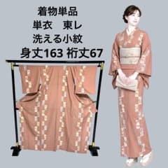 y*n様 裄丈67 単衣 東レ 洗える小紋 縮緬 着物単品 - メルカリ