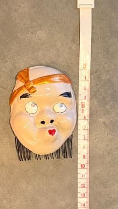 ひょっとこ お面 髪飾り ヘアコーム ミニお面 お祭り 浴衣 和装 コスプレ