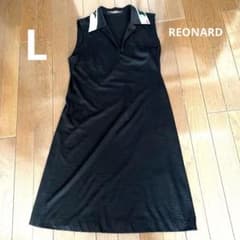 REONARD レオナールノースリーブワンピース ブラック 襟付き　麻 REONARD レオナールノースリーブワンピース ブラック 襟付き 麻 - メルカリ