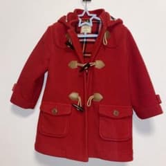 ミキハウス　ダッフルコート　赤　チェック　110のサムネイル