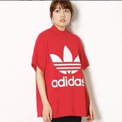 adidas Originals トレフォイル ニット 半袖 Tシャツ 赤のサムネイル