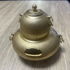 金色の茶釜 二重構造 取っ手付きのサムネイル