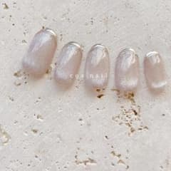 マグネットネイル マグネット フレンチ ミラー ネイルチップ