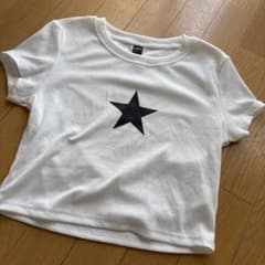 Dazy スタープリント リブTシャツ ホワイト M SHEIN