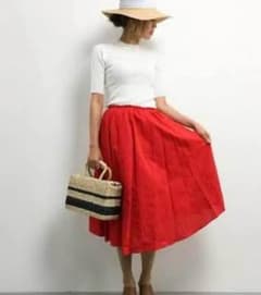 ぴのこすけ様 専用 2点 nimes リネンスカート レッドのサムネイル