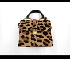 miumiu レオパード ハラコ バッグ 2way - メルカリ
