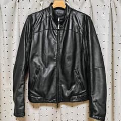 美品 アルマーニコレツィオーニ ラムレザー ジャケット 48 新品同様品 アルマーニ コレツィオーニ ラムスキン ライダース