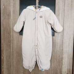 新品未使用　ミキハウス　ベージュ 耳付きフード　ジャンプスーツ　サイズ60-80 ミキハウス ジャンプスーツ フード付きアウター - メルカリ