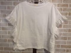 Tシャツ カットソー トップス袖にチュールタイプのレースのサムネイル