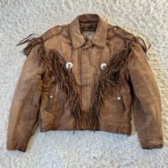 ヴィンテージ 本革 フリンジ レザージャケット ウエスタン バイカー