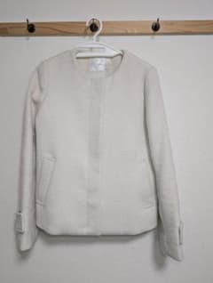 【美品】アイボリー ノーカラージャケット indexのサムネイル