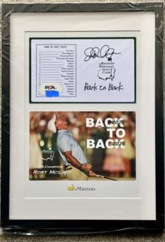 マキロイマスターズ連覇Back to Back直筆サイン入オーガスタカード鑑定