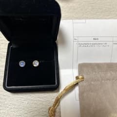 ハリックァ♡デュモルチェライト・イン・クォーツ♡K18YGピアス♡期間 
