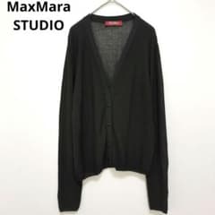 マックスマーラステュディオ シアーカーディガン ブラック 薄手 Vネック 羽織り