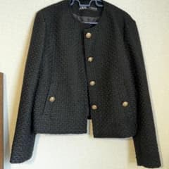 ★mu様専用★ZARA ブラック ノーカラージャケットのサムネイル