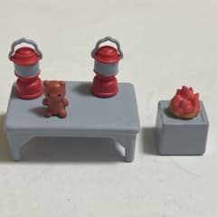 미니어처 소품 5점 세트 랜턴 모닥불 곰 테이블 뽑기 피규어